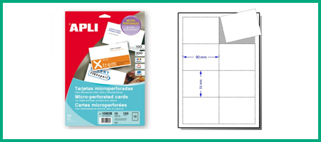 papel para tarjetas de visita